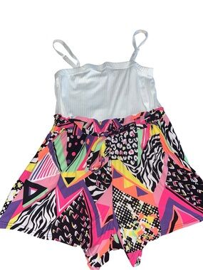 Joly and Joy S XL Colorful Geometric & Animal Print Romper -